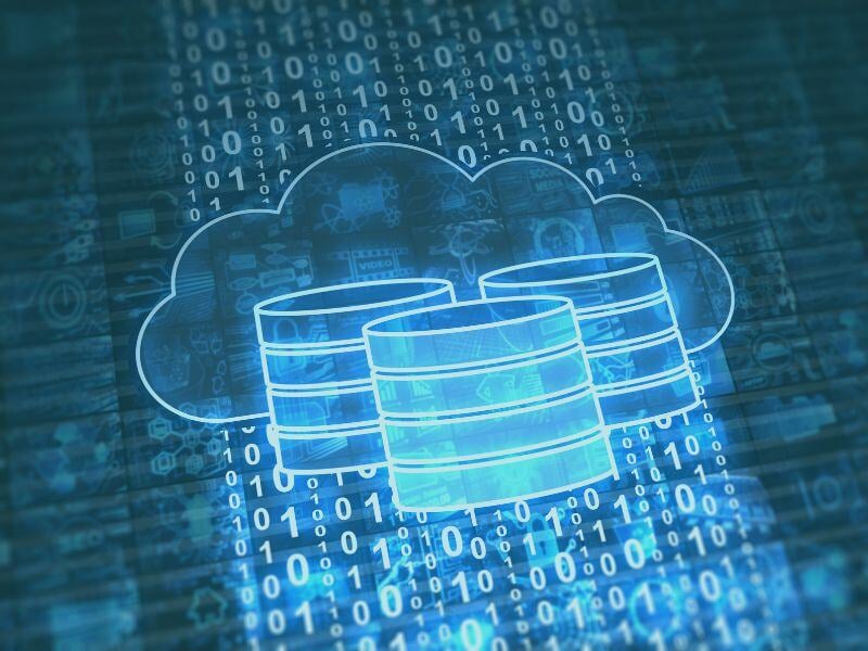 Image of digital data 10101s moving through a cloud