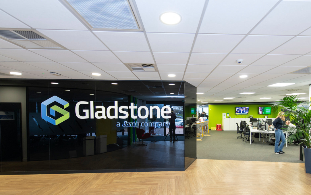 Gladstone office black logo wall