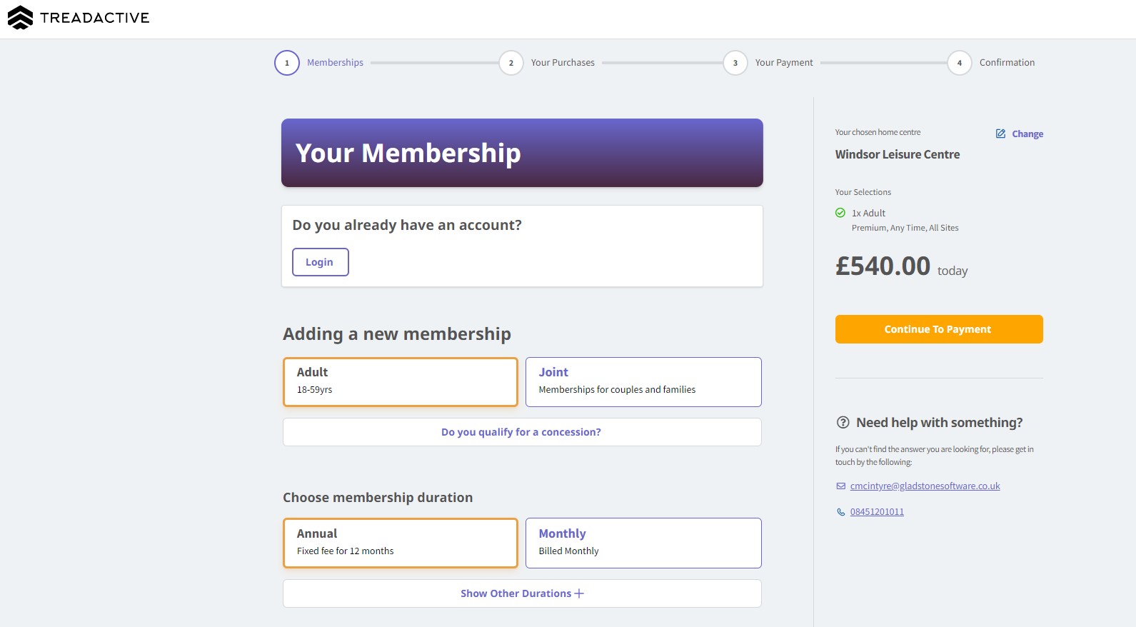 Membership choice types and subs length