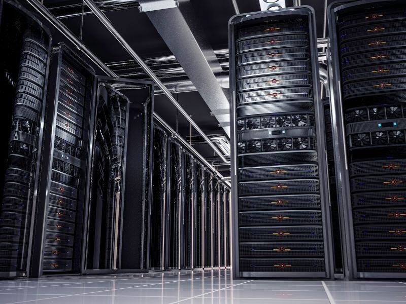 Server room in a data centre