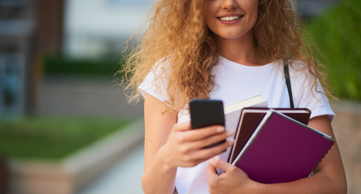 Student on Phone