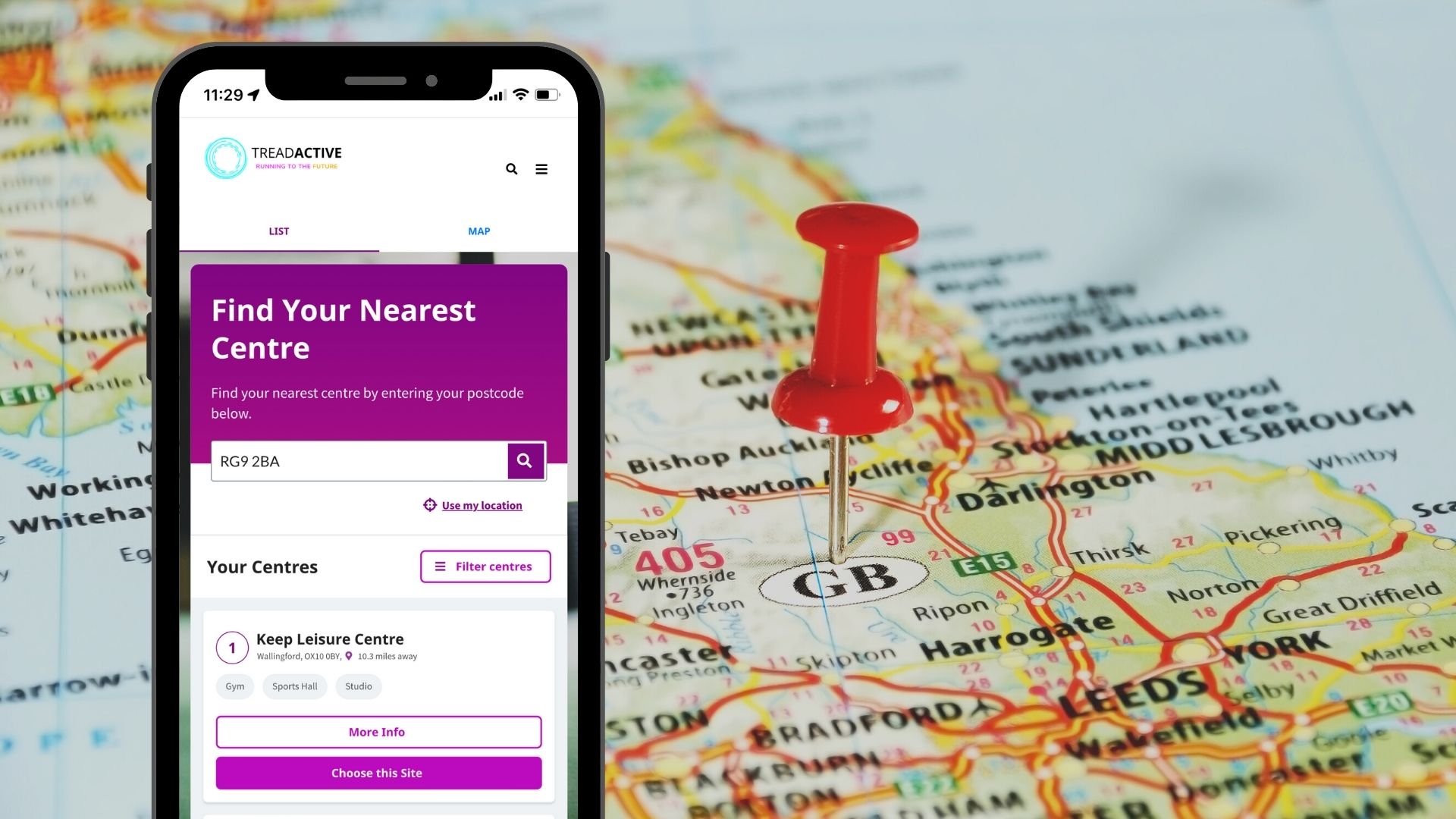 Content Card - Go in Mobile with uk map